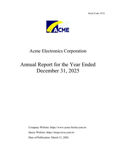 Acme Electronics Corp 2025 Annual Report