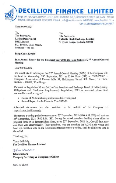 Decillion Finance Ltd 2021 Annual Report