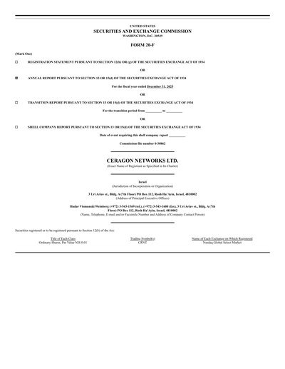 Ceragon Networks Ltd 2025 Annual Report