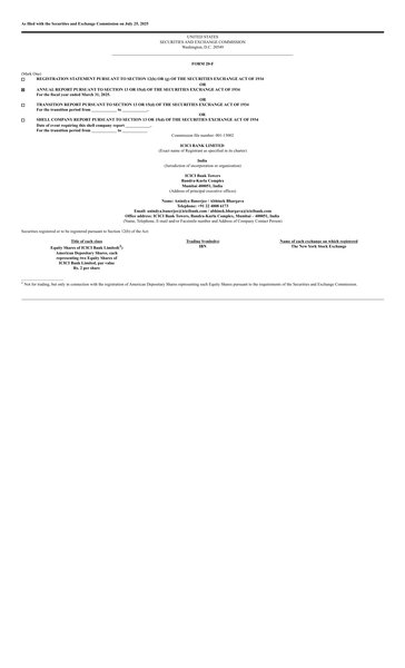 ICICI Bank Ltd 2025 Annual Report