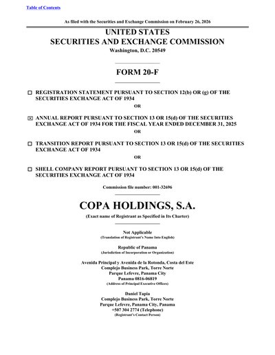 Copa Holdings SA 2025 Annual Report