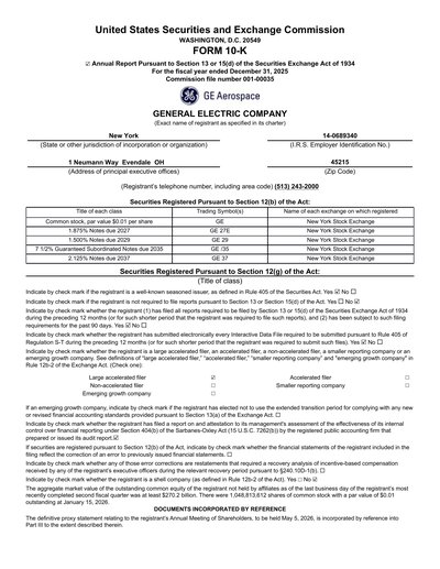 General Electric Co 2025 Form 10-K