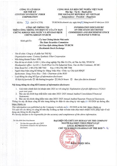 Century Synthetic Fiber Corp 2025 Separate Financial Statements